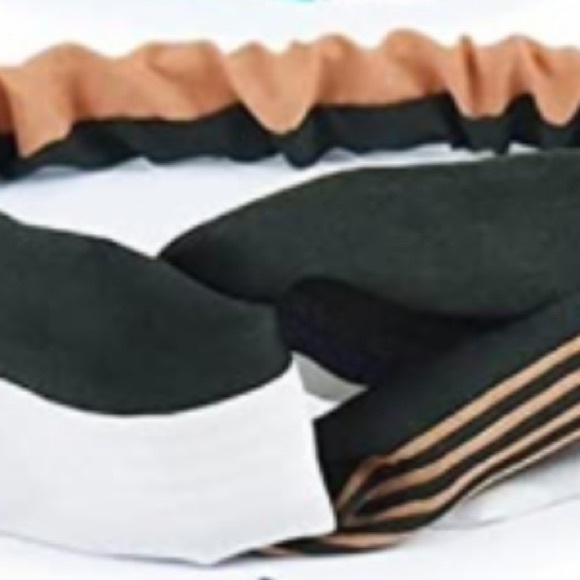 Black, White & Tan Colorblock Elastic Headband - Picture 5 of 7